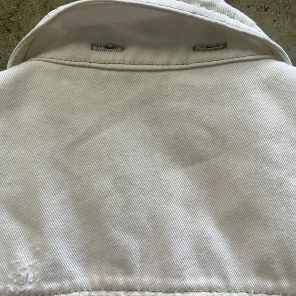 Free People Distressed Knit / Denim Jacket, Gray / White Jean, Medium - Picture 11 of 17